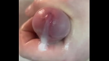 Close up pov teen wank with cumshot from big thick cock