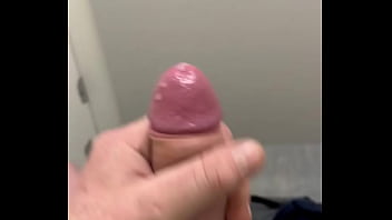 Rubbing my cock in the toilet at work. Not emptied my balls in 2 weeks