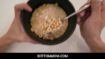 BottomMom - Perfect blowjob for the breakfast by wet stepmom with big tits Emmy Demure