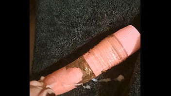 Cum on pink dildo