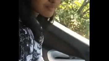Indian college girl sucking her friend dick in car