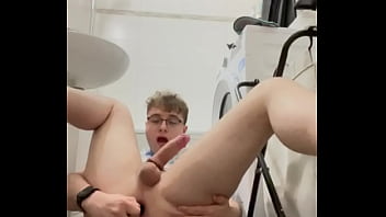 gay boy jerking and fucking with dildo