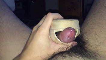 Wanking and cumming on high heel sandals